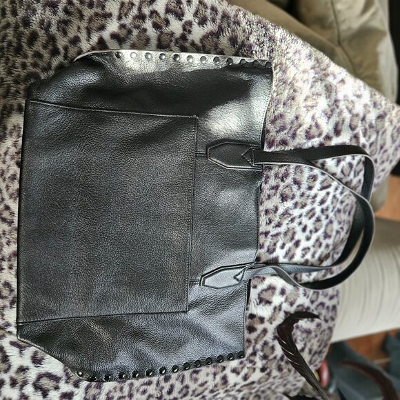 Aimee Kestenberg | Busy Bee Unlined Black Genuine Leather Studded Bag - Picture 4 of 15